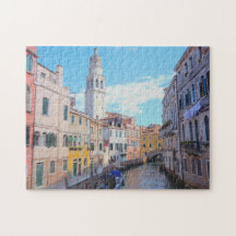 Venedig Kanal & Turm Italienische Sommerferien Ita