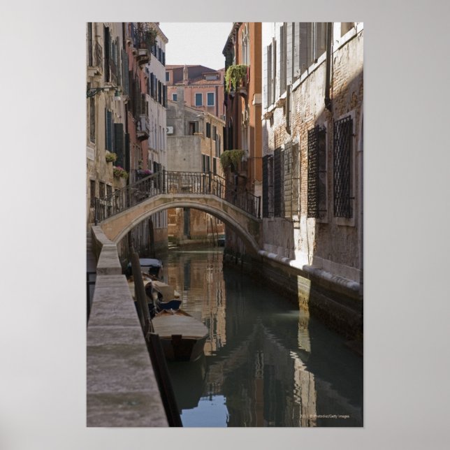Venedig-Kanäle und Steinbrücke Poster (Vorne)