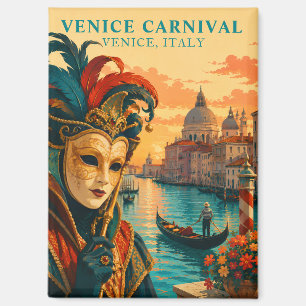 Venedig Karneval Italien Vintage Venezianische Mas Magnet