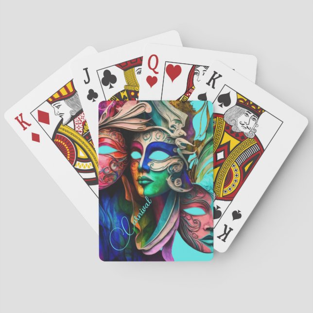 Venedig-Karneval-Masken Spielkarten (Rückseite)