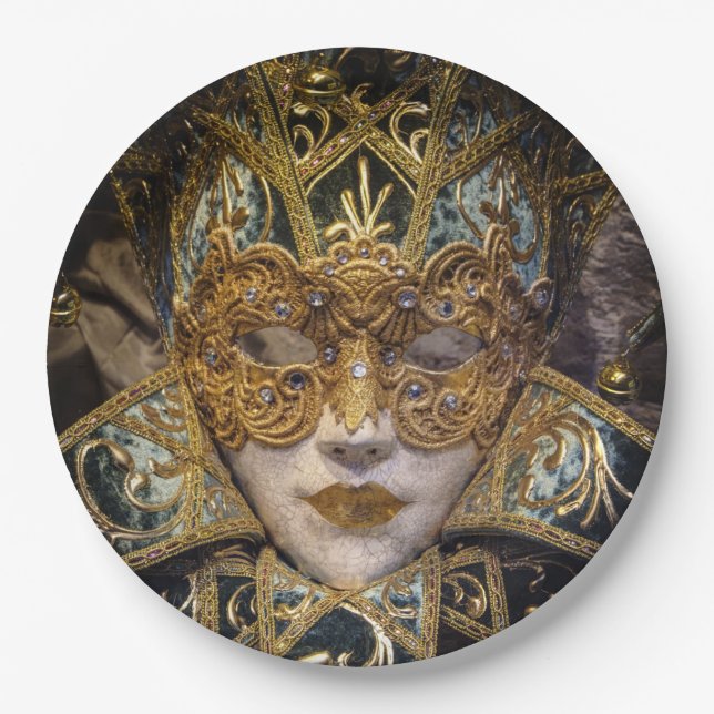 Venedig-Karnevals-Maskerade-WegwerfpapierTeller Pappteller (Vorderseite)