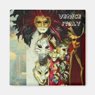 Venedig, Karnevalsmasken - Italien (Kühlschrankma Magnet