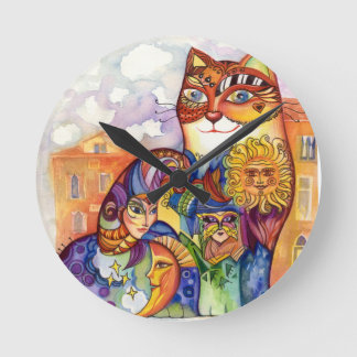 Venedig-Katze Runde Wanduhr