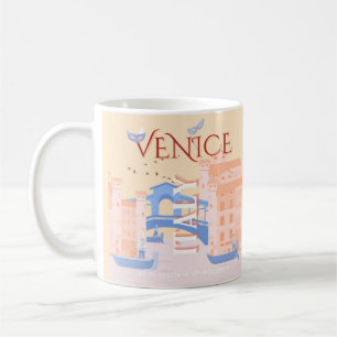 Venedig Kunst, Italien, Reisen Kunst, Retro Kaffeetasse