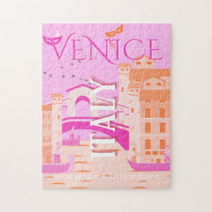 Venedig Kunst, Italien, Reisen Kunst, Retro, Rosa