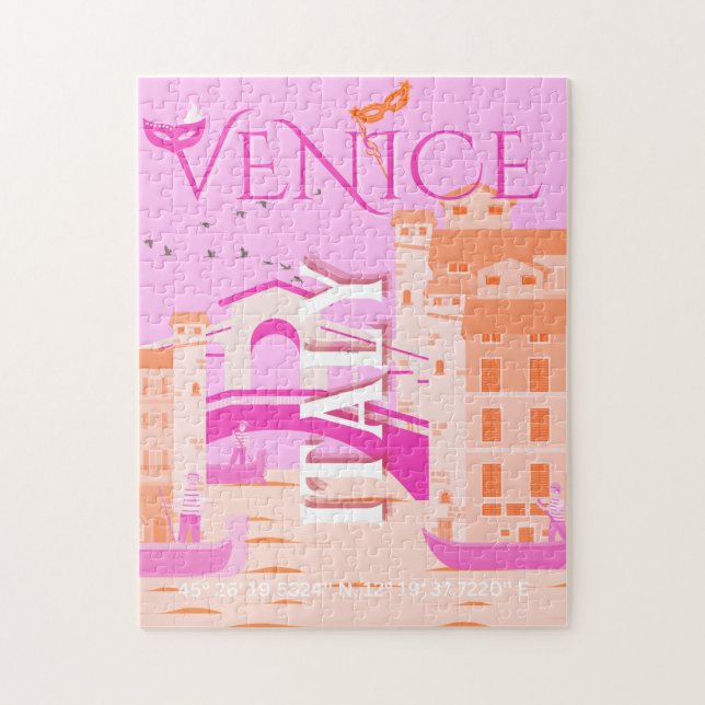 Venedig Kunst, Italien, Reisen Kunst, Retro, Rosa (Vertikal)