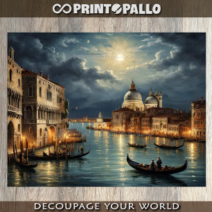 Venedig-Lagune im Mondlicht Seidenpapier