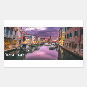 Venedig, landschaftlicher Kanal Italiens u. Rechteckiger Aufkleber