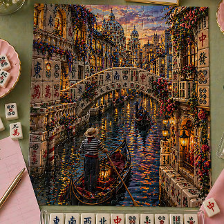 Venedig Mahjong Kachel Kanal Romantisch Gondel Flo