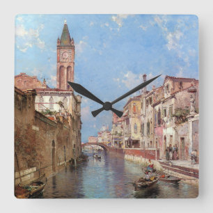Venedig-Mauer von Unterberger Quadratische Wanduhr