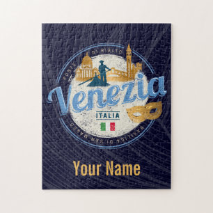 Venedig mit Gondoliere Italien Karneval Vintage