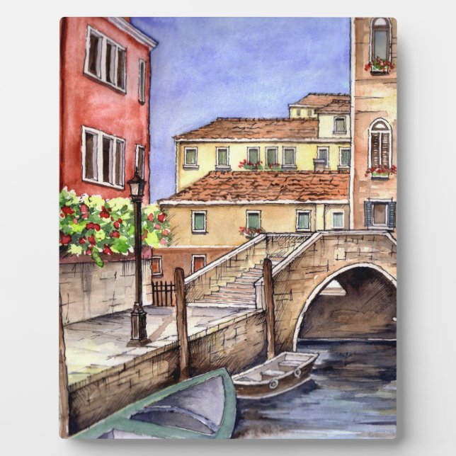 Venedig - Pen & Wash Wasserfarbe Fotoplatte (Vorderseite)