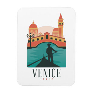 Venedig Reise im Vintage-Stil Magnet
