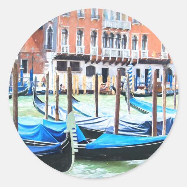 Venedig Runder Aufkleber (Vorderseite)