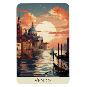 Venedig   Schöne Kanalbauarbeiten Magnet