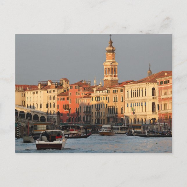 Venedig-Sonnenuntergang nahe an der Rialtro Postkarte (Vorderseite)