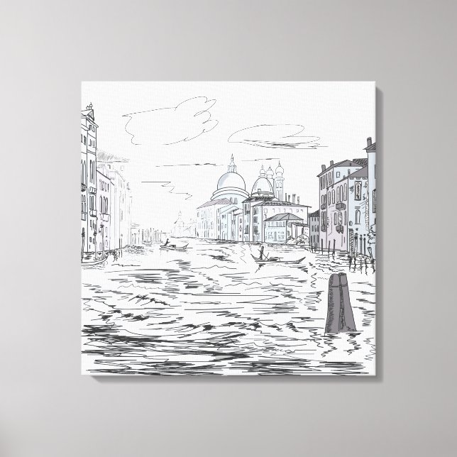 Venedig Stadt auf den Gebäude der Wasserschiffe Leinwanddruck (Vorderseite)