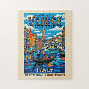 Venedig Stadt der Kanäle Vintage Reiseposter