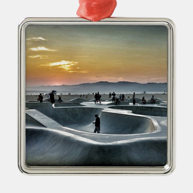 Venedig-Strand-Skateboard-Park Ornament Aus Metall (Vorne)