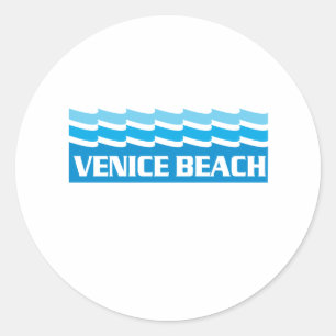 Venedig-Strand-Wellen Runder Aufkleber
