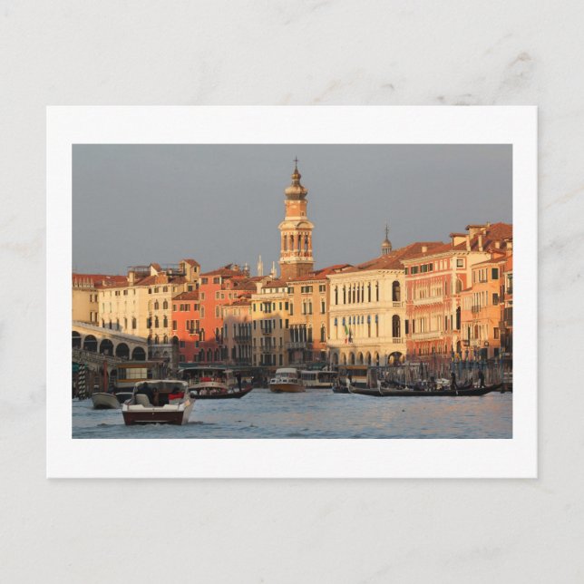 Venedig Sunset at Rialtro Bridge Postkarte (Vorderseite)