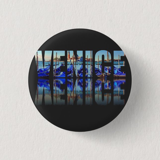 Venedig-Text mit Reflektion Button (Vorderseite)