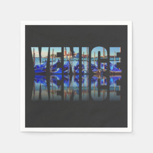 Venedig-Text mit Reflektion Serviette
