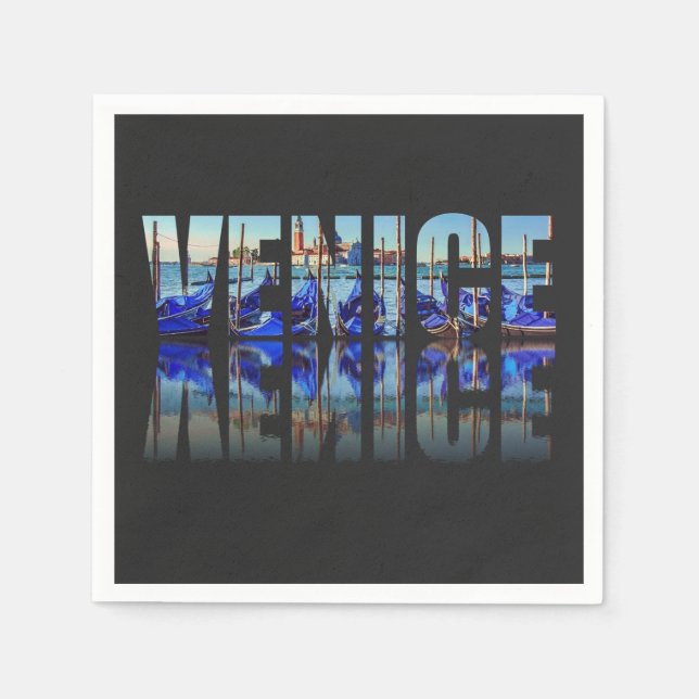 Venedig-Text mit Reflektion Serviette (Vorderseite)