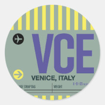 Venedig - Travel Tag Round Aufkleber
