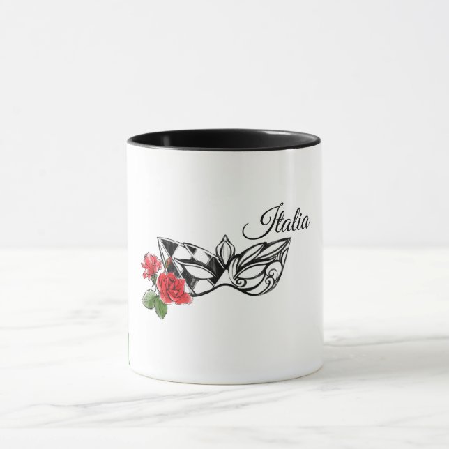 *~* Venedig Venezianisch Maske und Rose Italien Tasse (Zentrum)