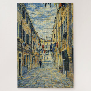 Venedig Wäschestraße Van Gogh Stil Kunstpuzzle