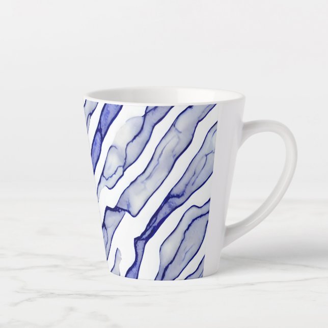 Venen aus blau-weißem Marmor Latte-Tasse Milchtasse (Rechts)