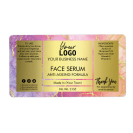 Venen Gold-Glitzer und Rosa-Farbtöne Serumschild