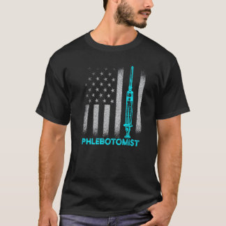 Venenpunktionsschwester Nadel Flag Phlebotomie-Tec T-Shirt