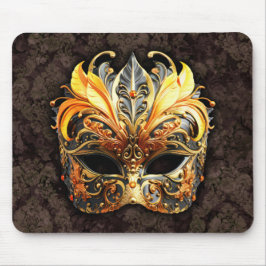 Venetian Masquerade Golden Mask Mousepad