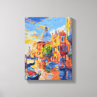Venetianischer Kanal bei Sonnenuntergang Leinwanddruck
