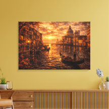 Venetianischer Kanal-Sonnenuntergang-Gondel Italie