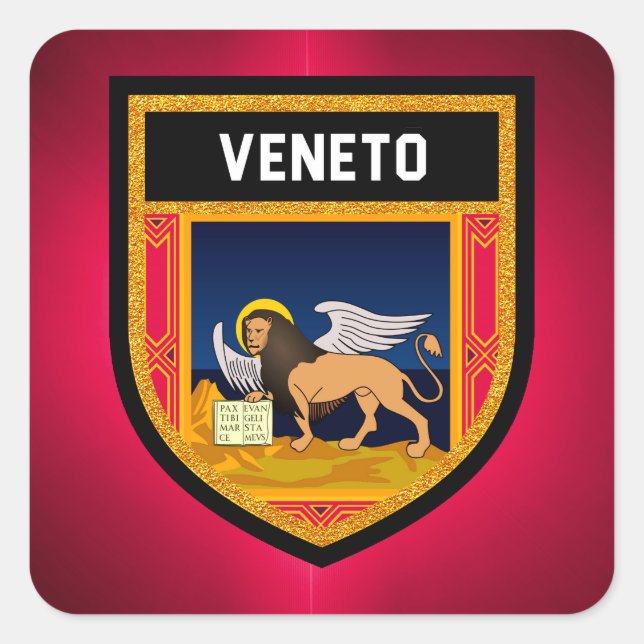 Veneto-Flagge Quadratischer Aufkleber (Vorderseite)
