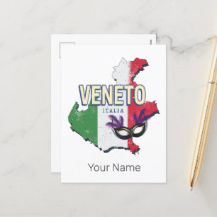 Veneto Italie Région Rétro Carte Souvenir Vintage
