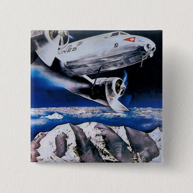 Venez en Suisse ~ Kommen Sie zur Schweiz Button (Vorderseite)