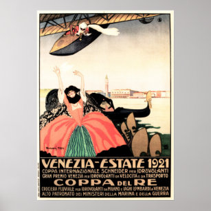 VENEZIA ANWESEN Coppa del Re Vintag Italien Reisen Poster