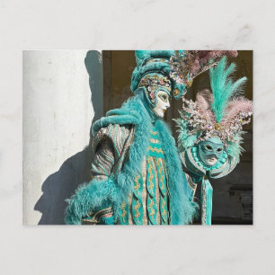 Venezia Carnivale Spektakulärer Feathered Man Postkarte