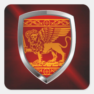 Venezia Mettalic Emblem Quadratischer Aufkleber