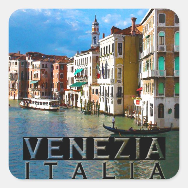 Venezia Quadratischer Aufkleber (Vorderseite)