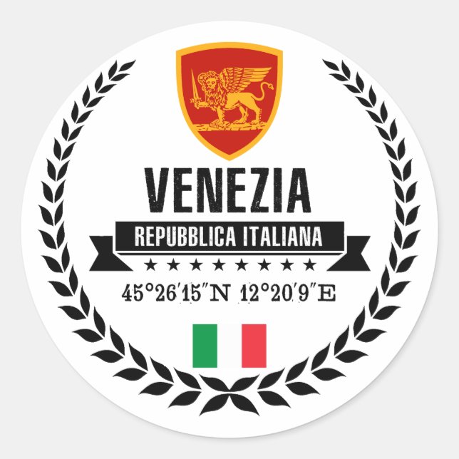 Venezia Runder Aufkleber (Vorderseite)