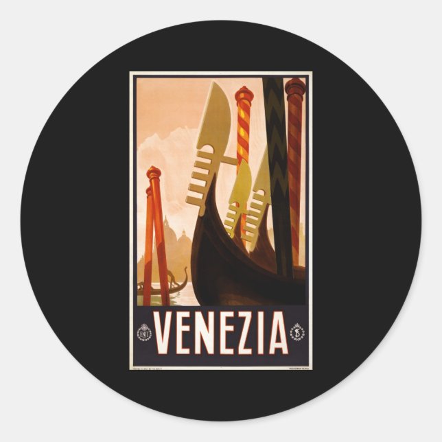 Venezia Runder Aufkleber (Vorderseite)