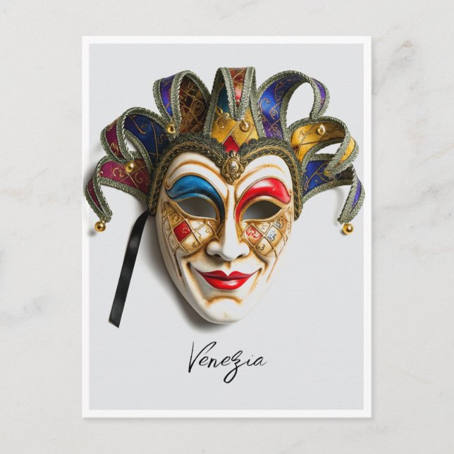 Venezia Venedig Italien Karnevalsmaske Postkarte (Vorderseite)