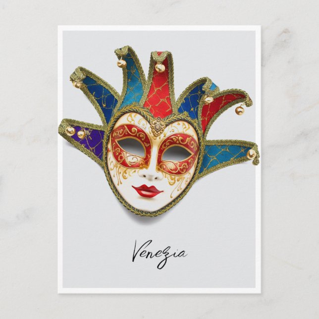 Venezia Venedig Italien Karnevalsmaske Postkarte (Vorderseite)
