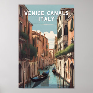 Venezia Venedig Kanalas venezianische Fahrt Poster