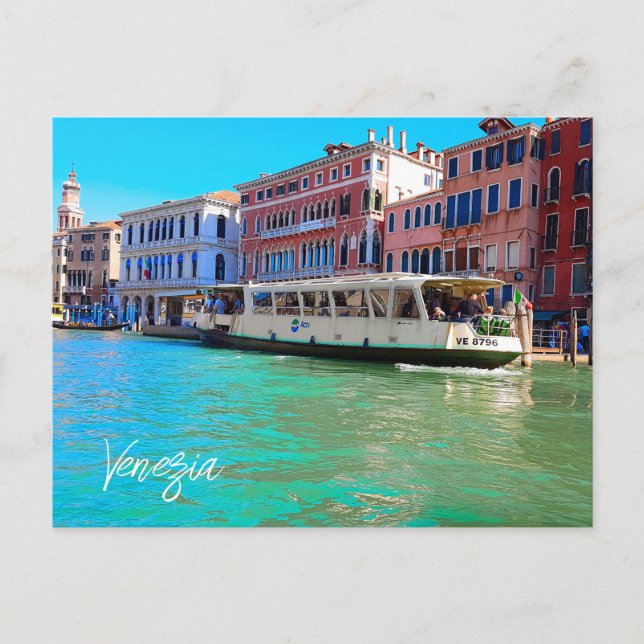 Venezia Venice Grand Canal Water Bus Postkarte (Vorderseite)